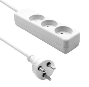 Danish EDB Power Strip 3-way White, 2m cable  MicroConnect MC-GRU0302EDBW