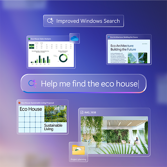 Improved window search på Copilot+ PC