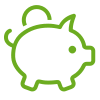 ikon grøn sparegris
